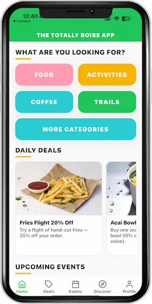 Totally Boise App Home