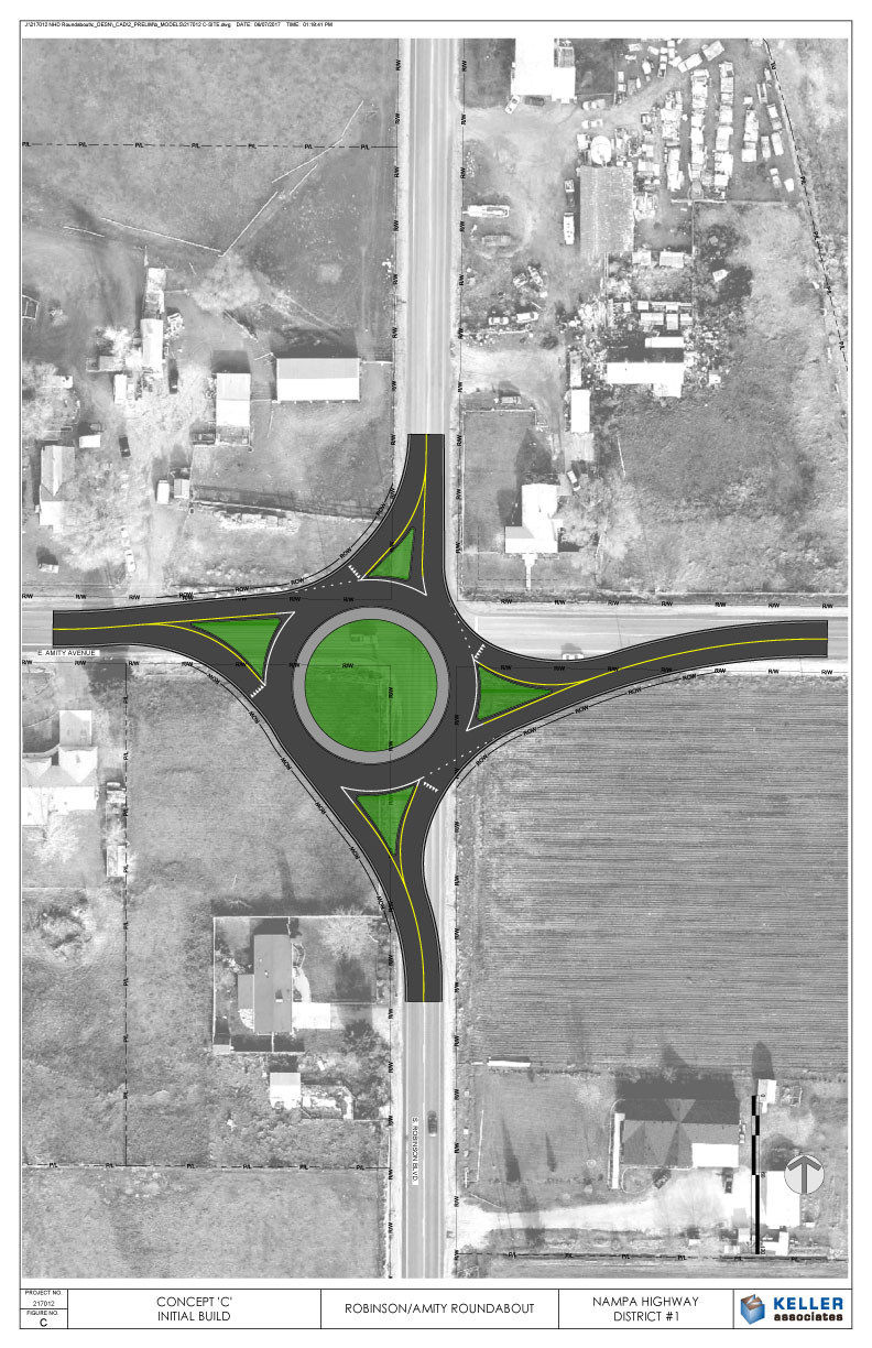 Robinson and Amity roundabout planned in Nampa, ID