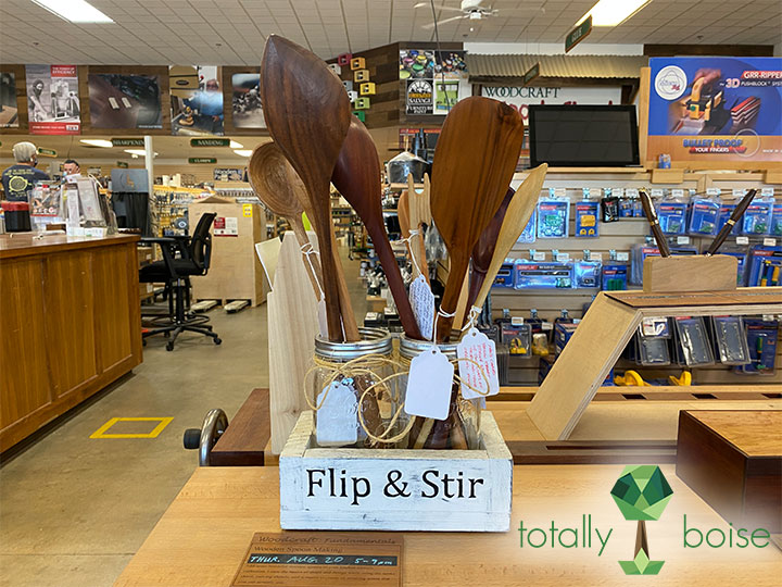 Hand crafted wooden kitchen utensils made by Woodcraft Boise