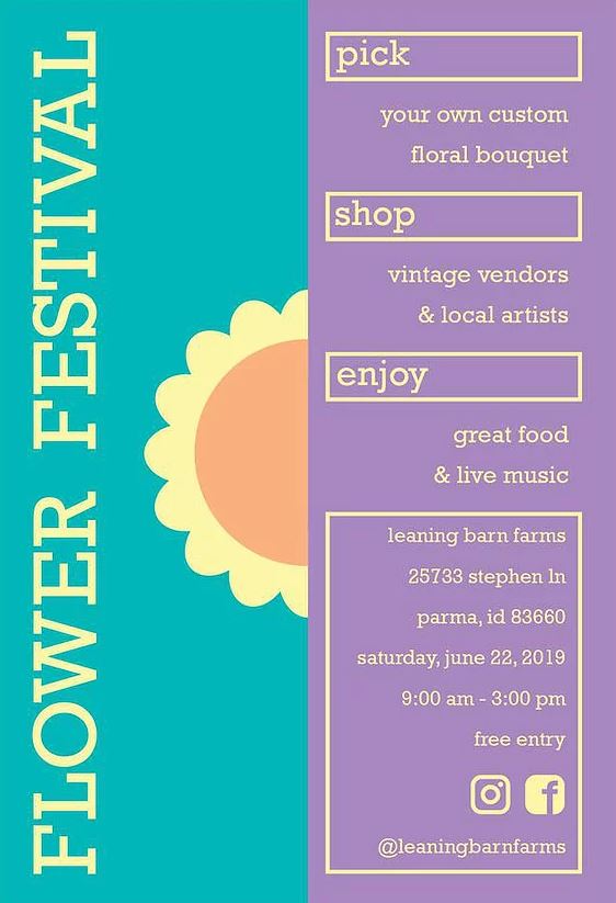 Flower festival poster by Leaning Barn Flower Farm